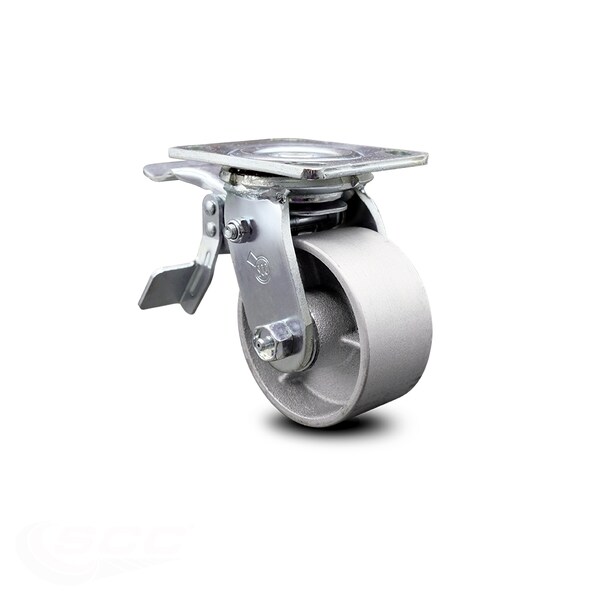 4 Inch Semi Steel Swivel Caster with Roller Bearing and Total Lock Brake SCC